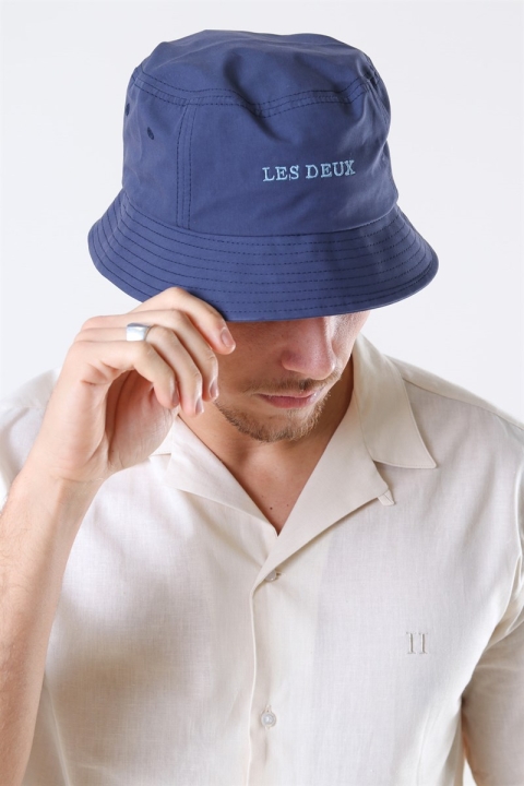 Les Deux Toulouse Poplin Bucket Hat Dark Navy/Provincial Blue