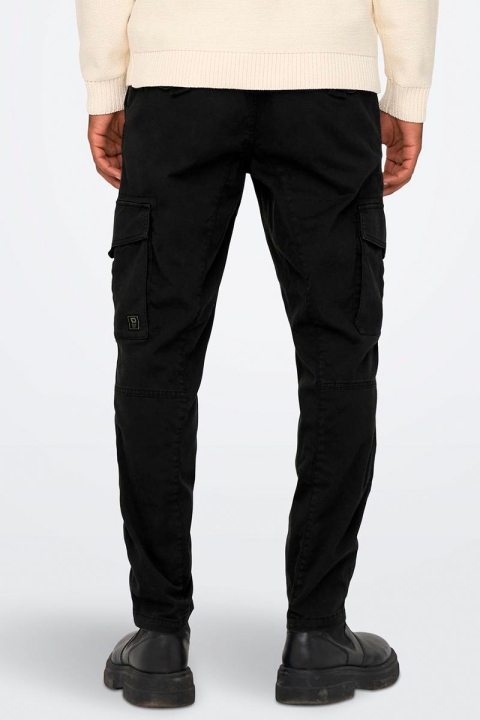 ONLY & SONS DEAN LIFE TAP CARGO PANTS Black