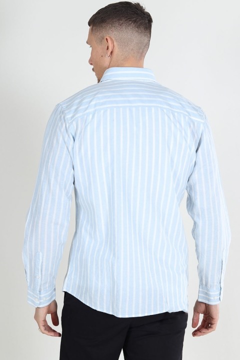 Selected Slim New Linen Shirt LS Cashmere Blue