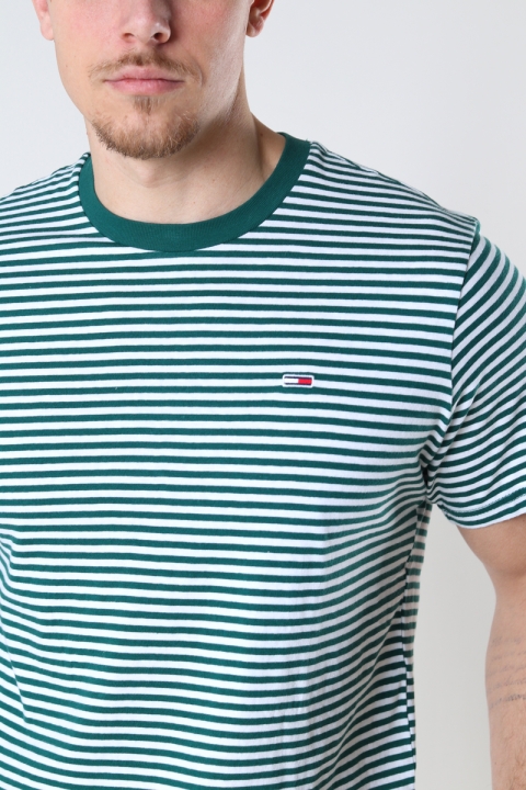 TOMMY JEANS TOMMY CLASSICS STRIPE TEE Rural Green / White