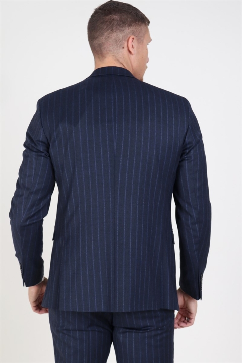Selected Slim Aden Stripe Blazer Grey/Blue