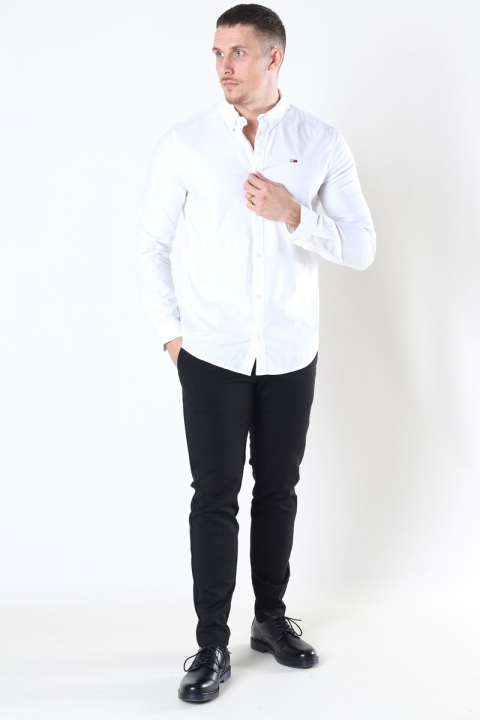 Tommy Jeans Slim Stretch Oxford Skjorte White