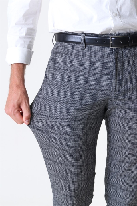 Selected Slim-Carlo Cotflex Pants Dark Grey/Black