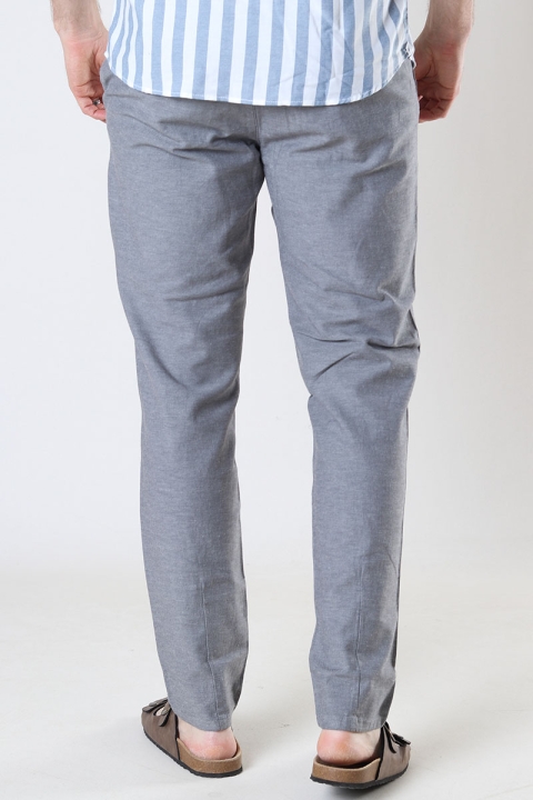 ONLY & SONS Mark Cotton Linen Pants Grey Pinstripe