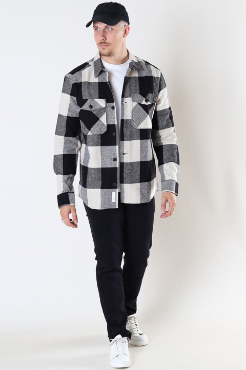 ONLY & SONS MILO LS CHECK OVERSHIRT Black