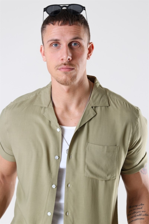 Only & Sons Silo Solid Viscose Skjorte S/S Dried Herb