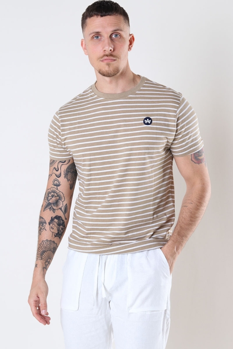 Kronstadt Timmi Organic/Recycled striped t-shirt Sand
