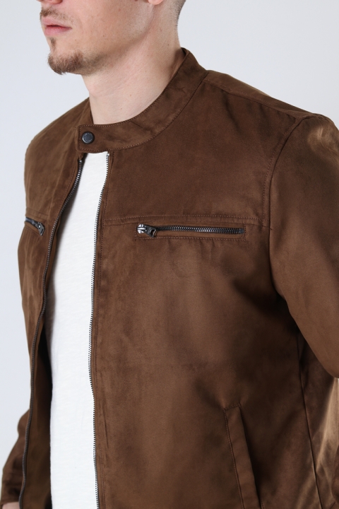 ONLY & SONS ONSWILLOW FAKE SUEDE JACKET OTW NOOS Cognac