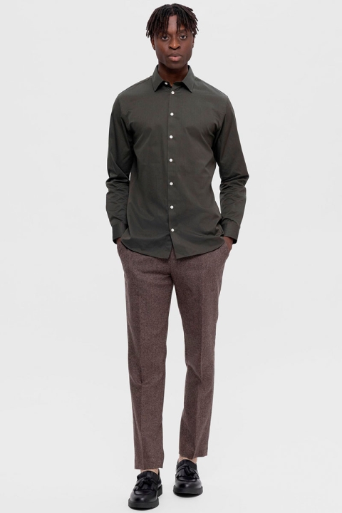 Selected Ethan Slim Shirt LS Forest Night