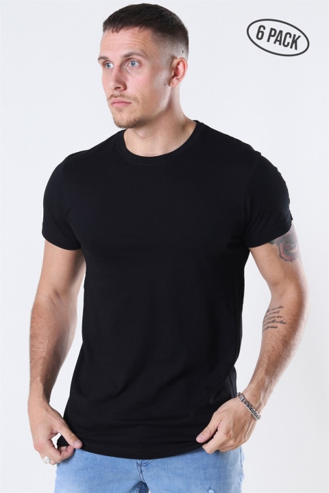 Basic Brand Cam T-shirt 6-Pack Black