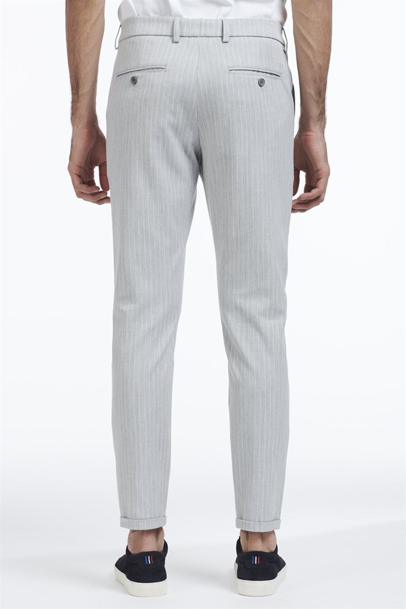 Como Pinstripe Suit Pants Grey melange/White