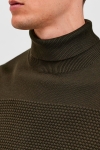 Selected MAINE LS KNIT ROLL NECK Forest Night