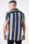 Only & Sons Vilas S/S Reverse Viscose Skjorte Golden Spice Stripes