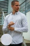 Only & Sons Miles Stripe LS Stretch Shirt Chinchilla