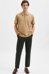 Selected SLHHANK SS KNIT BUTTON POLO B Incense