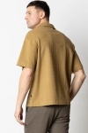 Clean Cut Copenhagen Bowling Charlie Structured Shirt S/S Dark Khaki
