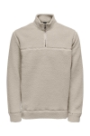 ONLY & SONS Remy Teddy Half Zip Silver Lining