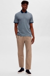 Selected SLHFAVE ZIP SS POLO NOOS Sky Captain Melange