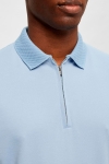 Selected Fave Zip Polo SS Cashmere Blue