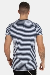 Basic Brand T-shirt Striped Navy/White