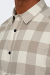ONLY & SONS Gudmund LS Checked Shirt Antique White