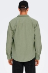 ONLY & SONS ONSALP RLX 2PKT WASHD CORD LS SHIRT NOOS Seagrass