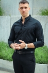 Solid Tyler Muscle Fit Shirt Black