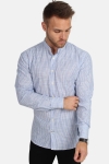 Kronstadt Dean Henley Stripe Skjorte Blue