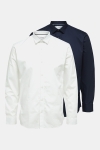 Selected SLIM MULTI SHIRT 2 PACK White with Navy combo.