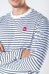 Kronstadt Timmi Organic/Recycled L/S stripe tee White / Navy