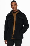 ONLY & SONS REMY TEDDY OVERSHIRT Black