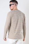 Kronstadt Timmi Organic/Recycled L/S stripe tee Sand/White