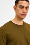 Selected NORMAN SS O-NECK TEE Dark Olive