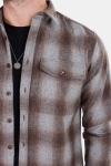 Les Deux Bryson Wool Check Overshirt Light Brown/Grey