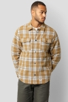 Fat Moose Smith Cotton Check Overshirt Light Brown Check