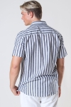 Selected Reg New Linen Shirt SS Stripe Sky Captain