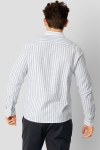 Clean Cut Copenhagen Jamie Cotton Linen Striped Shirt LS Blue Melange / Ecru
