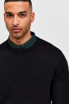 Selected MAINE LS KNIT CREW NECK Black