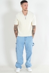 ONLY & SONS Domi Structure Half Zip Polo Knit Antique White