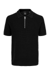 ONLY & SONS Domi Structure Half Zip Polo Knit Black