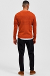 Selected MAINE LS KNIT CREW NECK Bombay Brown