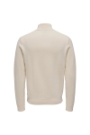 ONLY & SONS Phil Cotton Half Zip Knit Antique White