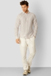 Clean Cut Copenhagen Jamie Cotton Linen Striped Shirt LS Khaki/Ecru