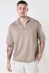 ONLY & SONS ONSWYLER LIFE SS POLO ZIP RLX KNIT Chinchilla