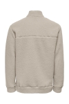 ONLY & SONS Remy Teddy Half Zip Silver Lining