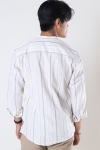 ONLY & SONS Caiden LS Stripe Half Placket Linen Shirt Pumice Stone