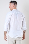ONLY & SONS CAIDEN HALF PLACKET LINEN SHIRT White