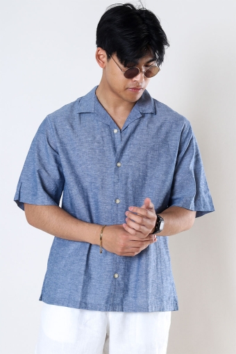 Summer Linen Resort Shirt SS Faded Denim