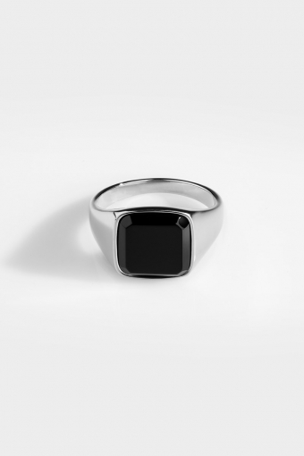 Black Onyx Signature Ring Silver