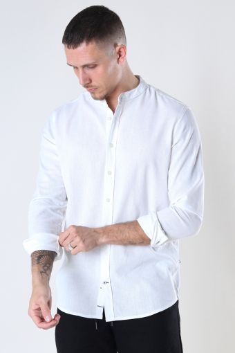 Johan Linen henley shirt White